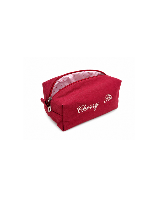 cherry pie cosmetic pouch