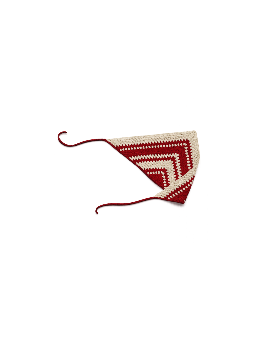 Burgundy & Beige Crochet Bandana / Headscarf Made of 100% Mercerized Cotton