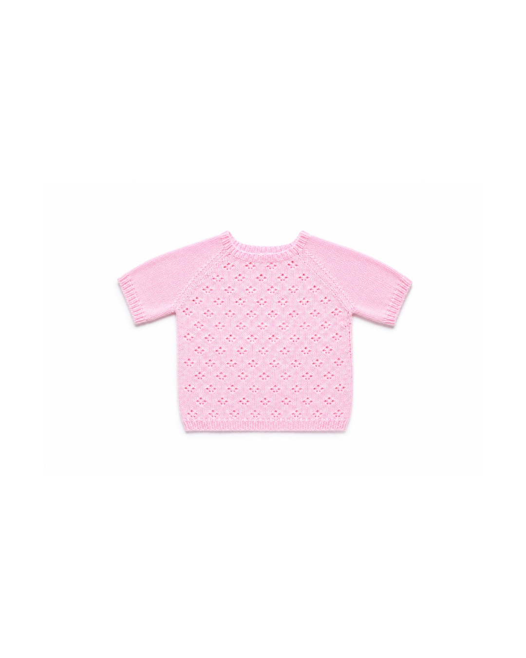 Pink Hand-Knitted Eco-Cotton Baby Sweater