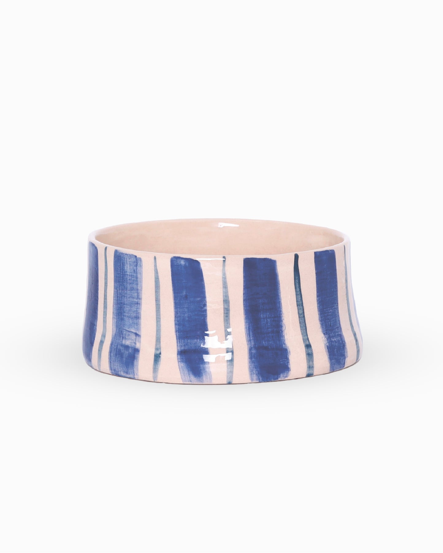 Striped handmade fruit bowl