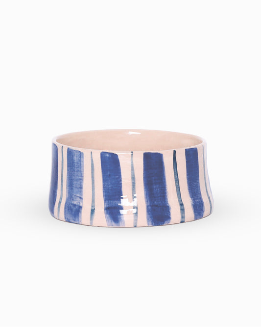 Striped handmade fruit bowl