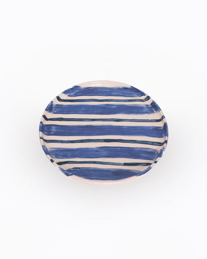 Striped handmade plate
