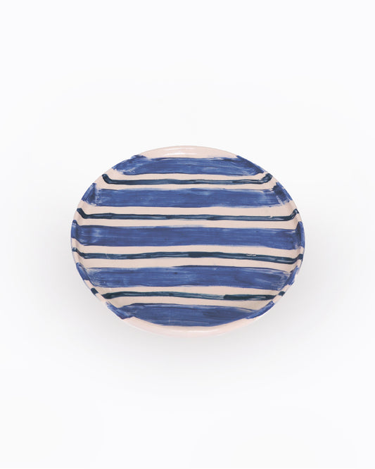 Striped handmade plate