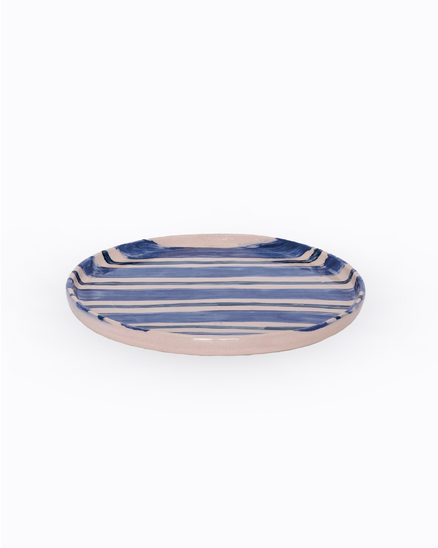 Striped handmade plate