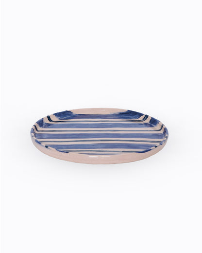 Striped handmade plate