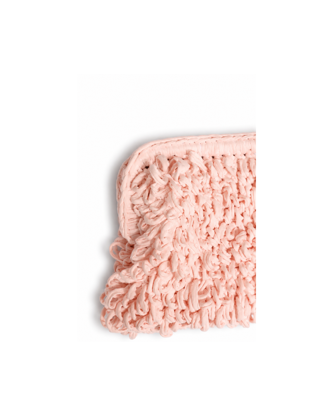 Pink Handcrafted Chunky Knit Clutch – Modern Soft Loop Evening Bag (Amour Cloud)