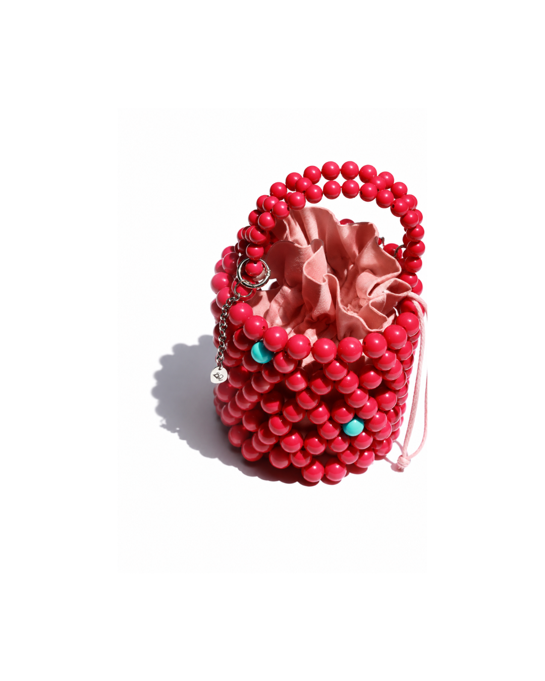Pink & Blue Beaded Handbag – ''Bucket Bag''