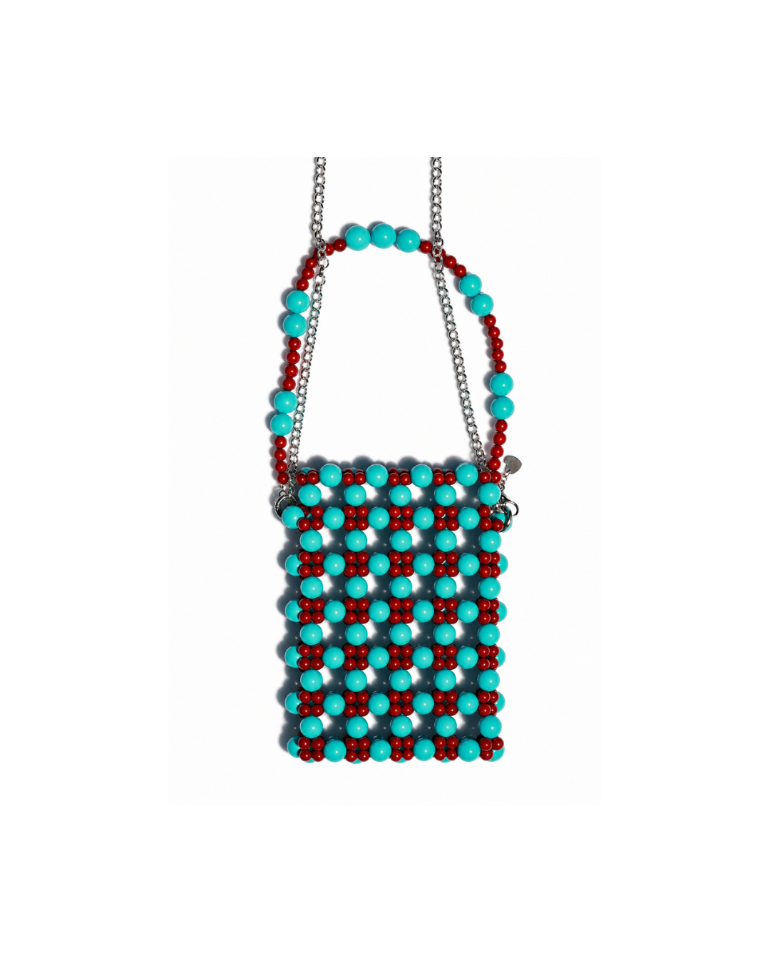 Blue & Pink Beaded Handbag ''Azure Bag''