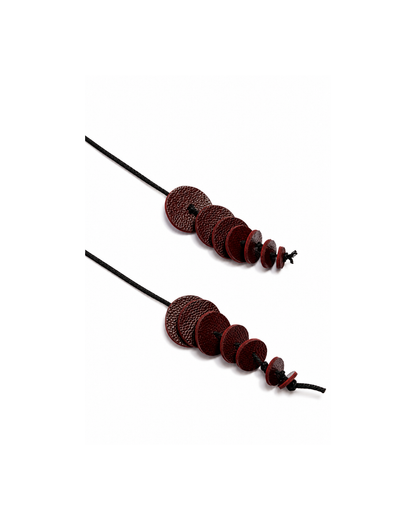 Wine Cascade Leather Accessory  Bold geometry, endless versatility.