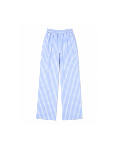 Women’s Blue Striped Cotton Two-Piece Summer Set