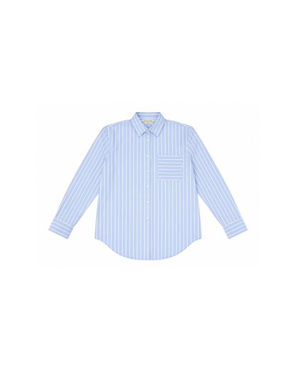 Women’s Blue Striped Cotton Two-Piece Summer Set