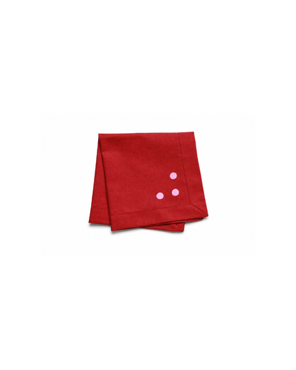 Red Hand-Painted Table Napkin