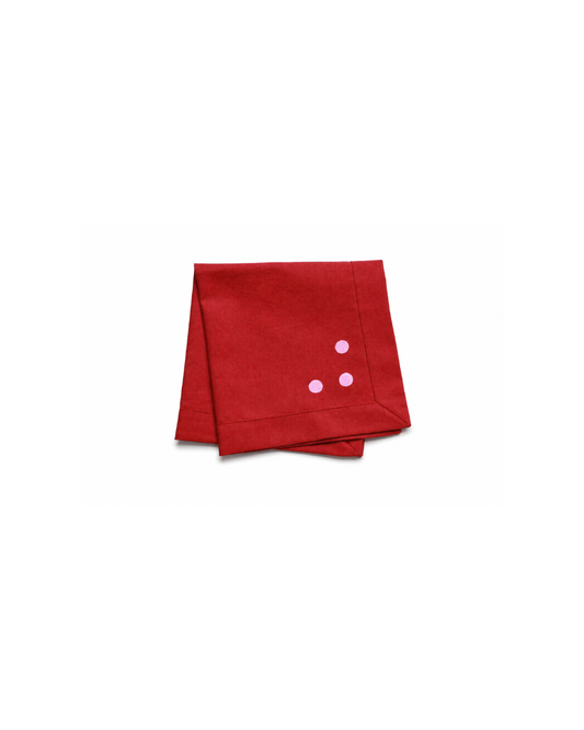 Red Hand-Painted Table Napkin