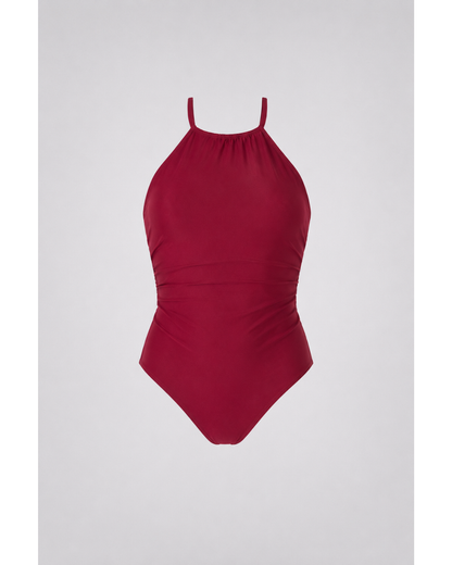 HALTER BODYSUIT — Crisscross Lace-Up Back