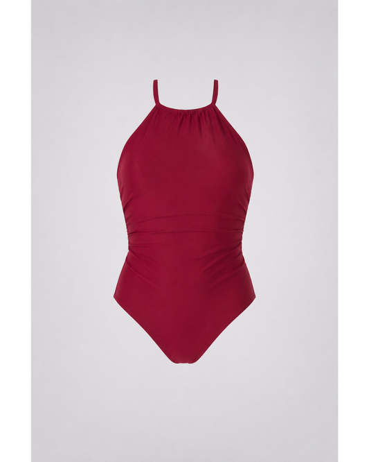 HALTER BODYSUIT — Crisscross Lace-Up Back
