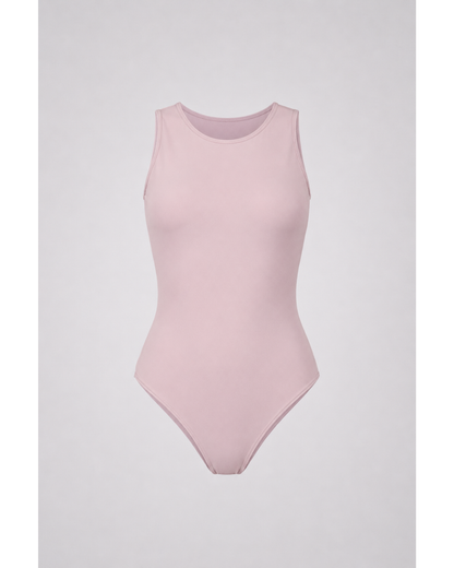 PINK HALTER BODYSUIT — Cutout Back