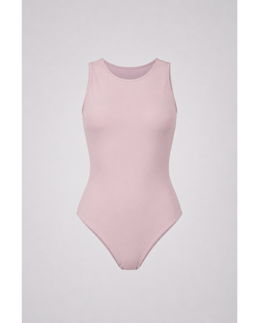 PINK HALTER BODYSUIT — Cutout Back