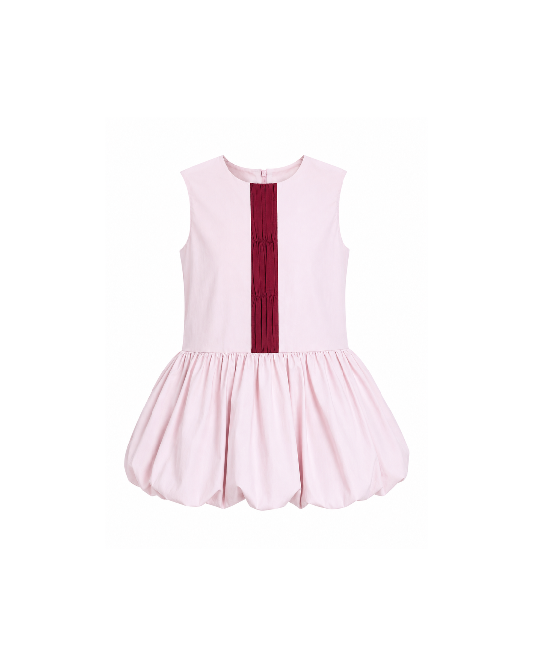 Pink & Red  Pleated Panel Bubble Dress