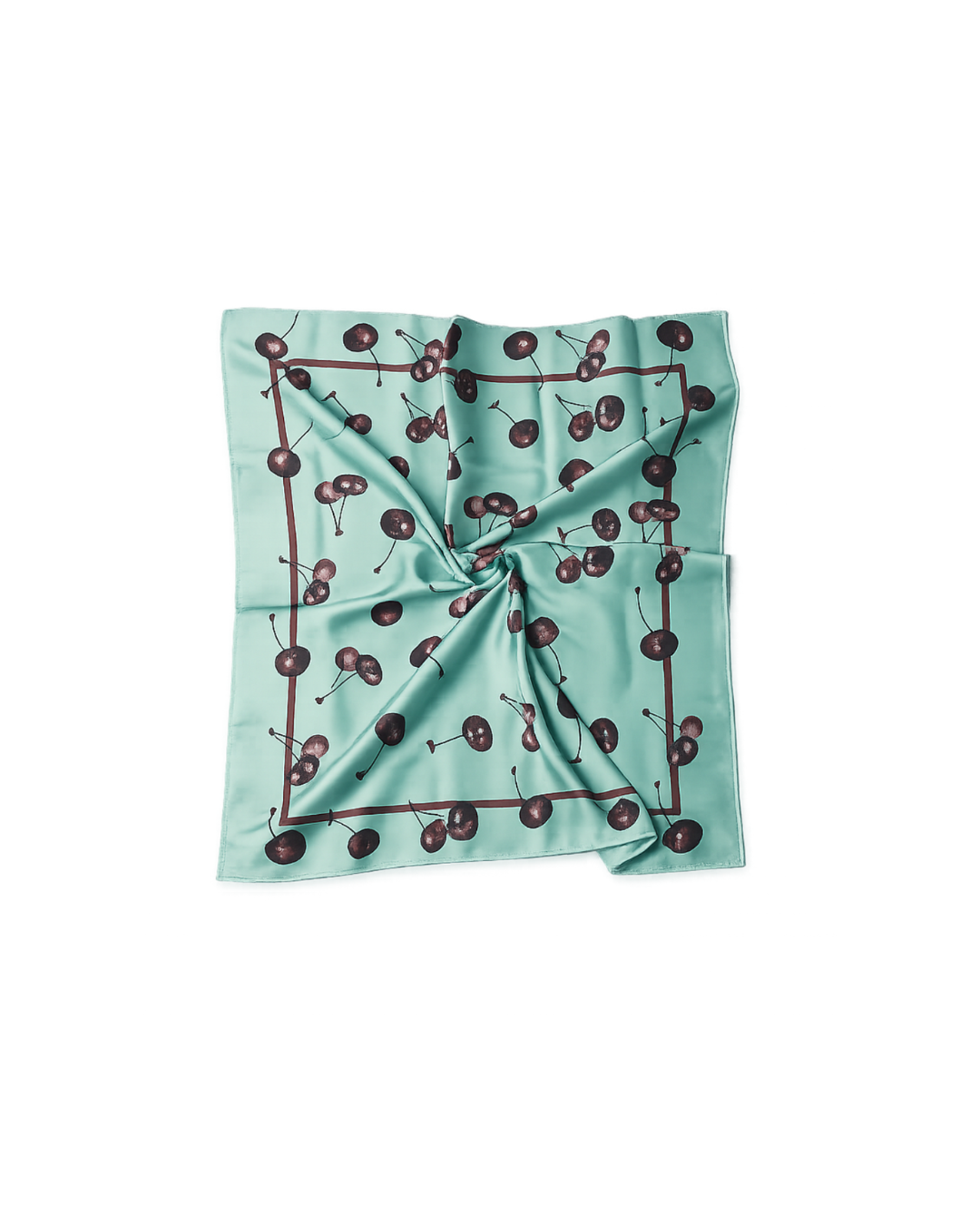 Blue & Burgundy Cherry Print Scarf