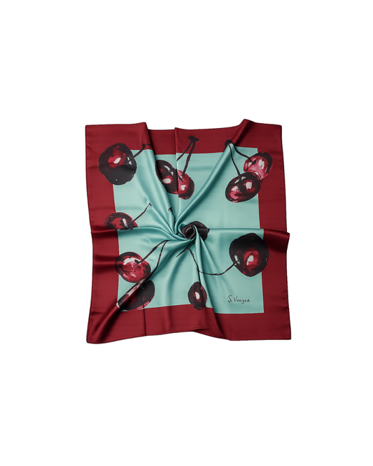 Cherry Notes Silk Scarf