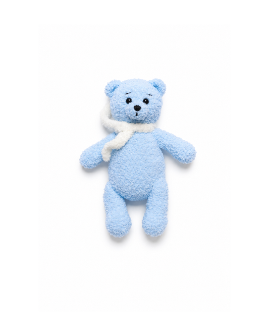 Handmade Blue Teddy Bear – Winter Collection