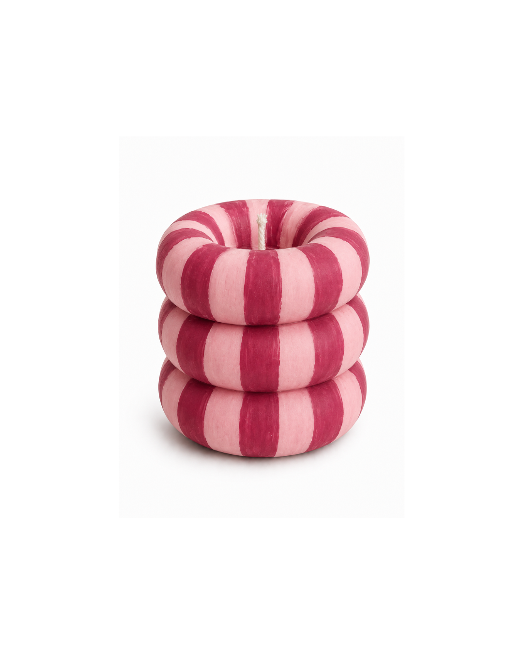 Striped Ring Stack Candle – Modern Sculptural Décor Candle