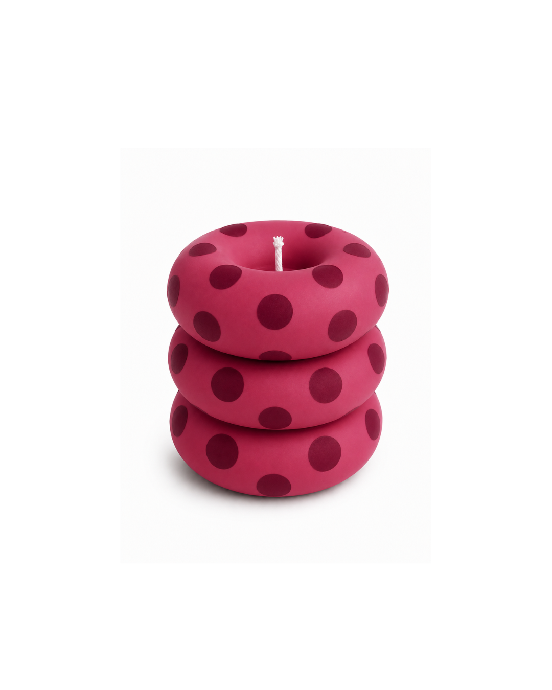 Polka Dot Ring Stack Candle – Modern Sculptural Décor Candle