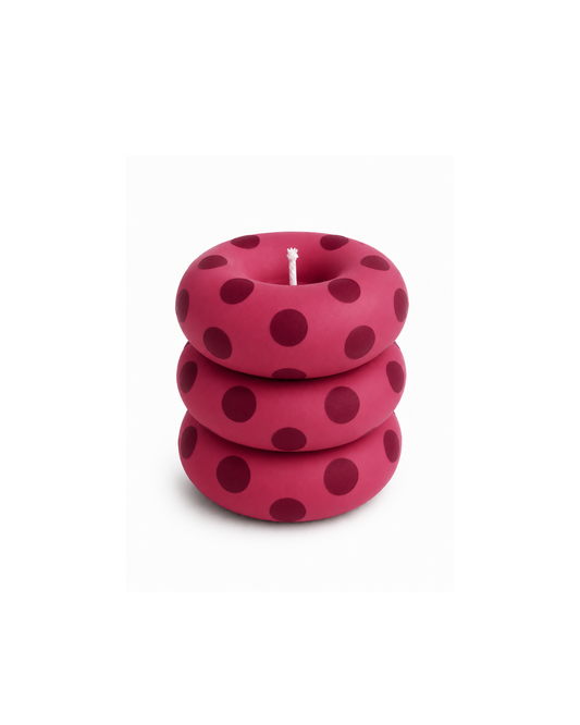 Polka Dot Ring Stack Candle – Modern Sculptural Décor Candle