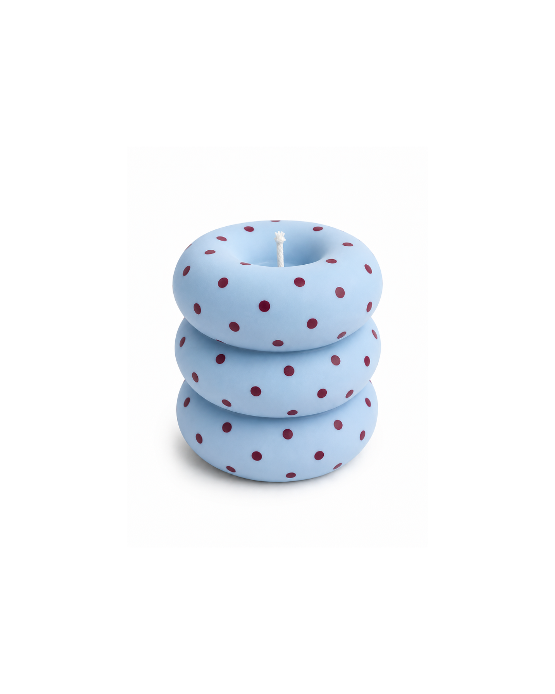 Sky Polka Dot Ring Stack Candle – Modern Sculptural Décor Candle