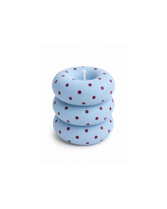 Sky Polka Dot Ring Stack Candle – Modern Sculptural Décor Candle