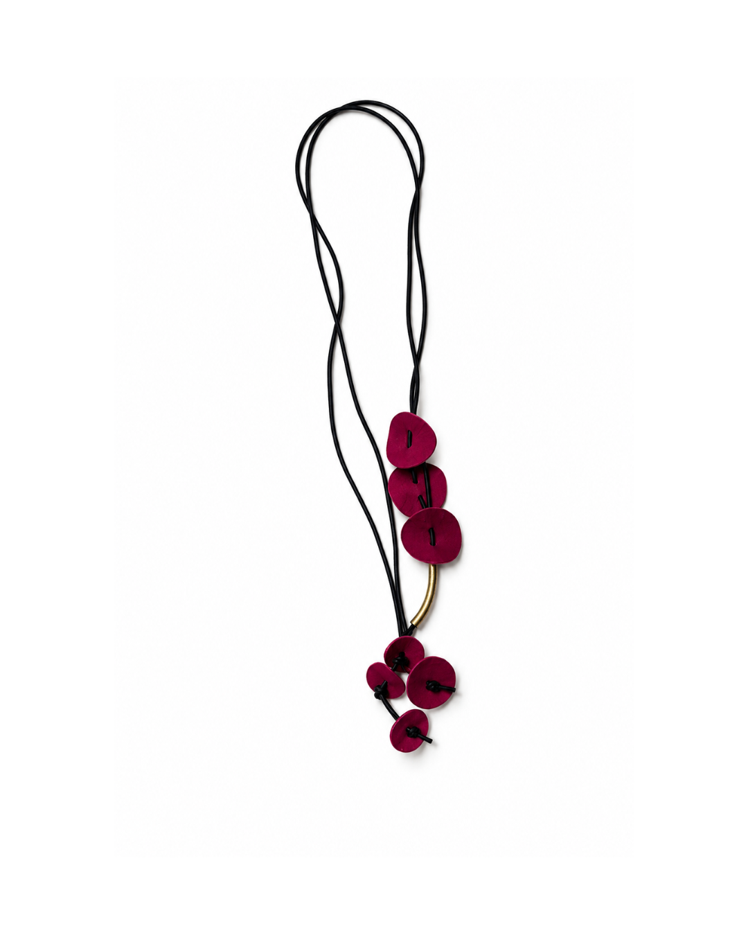Fuchsia Harmony Suede Accessory Sculptural minimalism, easily adjustable length.