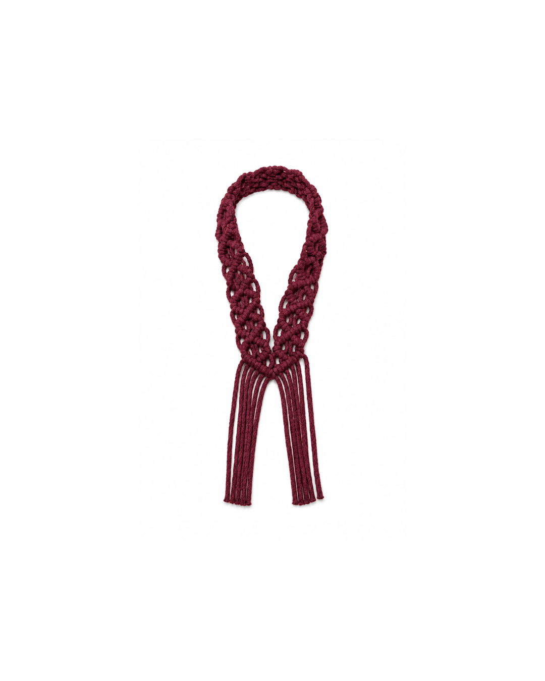Burgundy Handcrafted Macramé Necklace