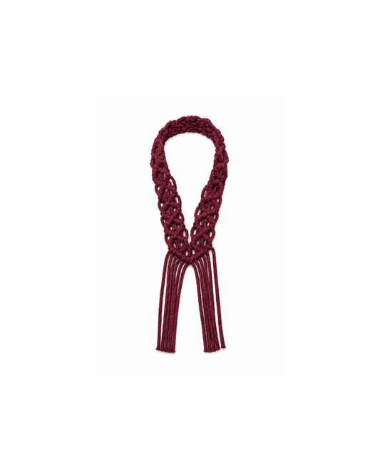 Burgundy Handcrafted Macramé Necklace