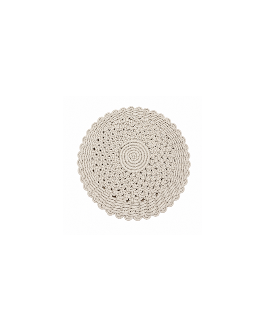 Beige Handcrafted Cotton Macramé Table Decor 30cm