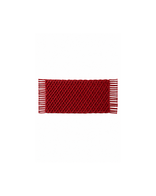 Burgundy  Macramé Table Decor – Handwoven Artisan Table Runner 70cm