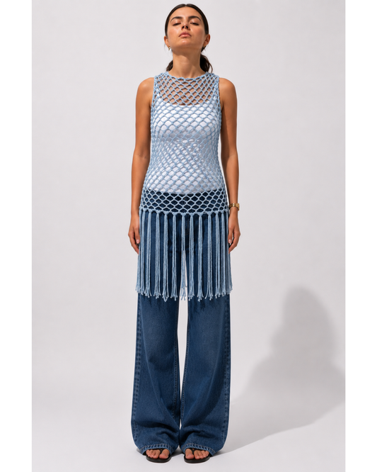 Mesh Fringe Vest
