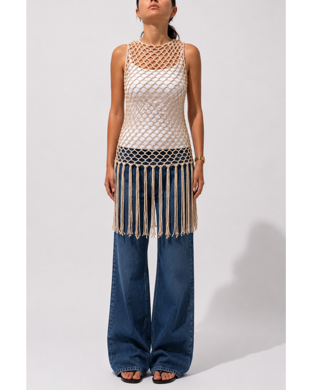 Mesh Fringe Vest