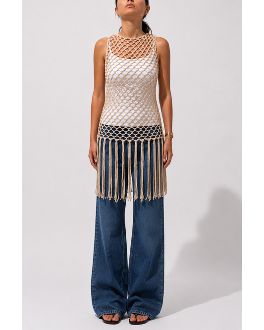 Mesh Fringe Vest