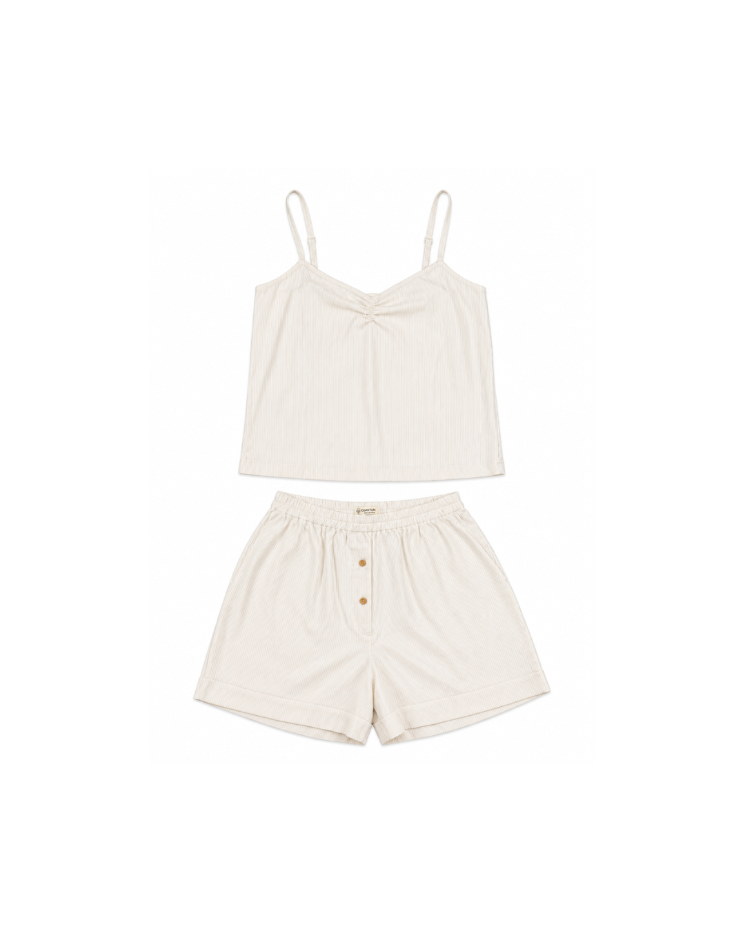 Women’s Beige Cotton Two-Piece Summer Set