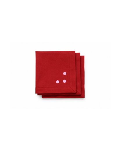Red Hand-Painted Table Napkin