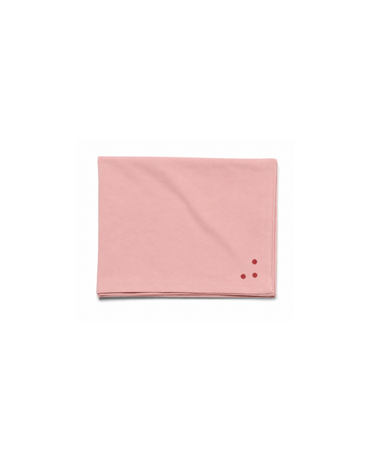 Pink Handcrafted Cotton Tablecloth with Dot Accents and Mitered Corners