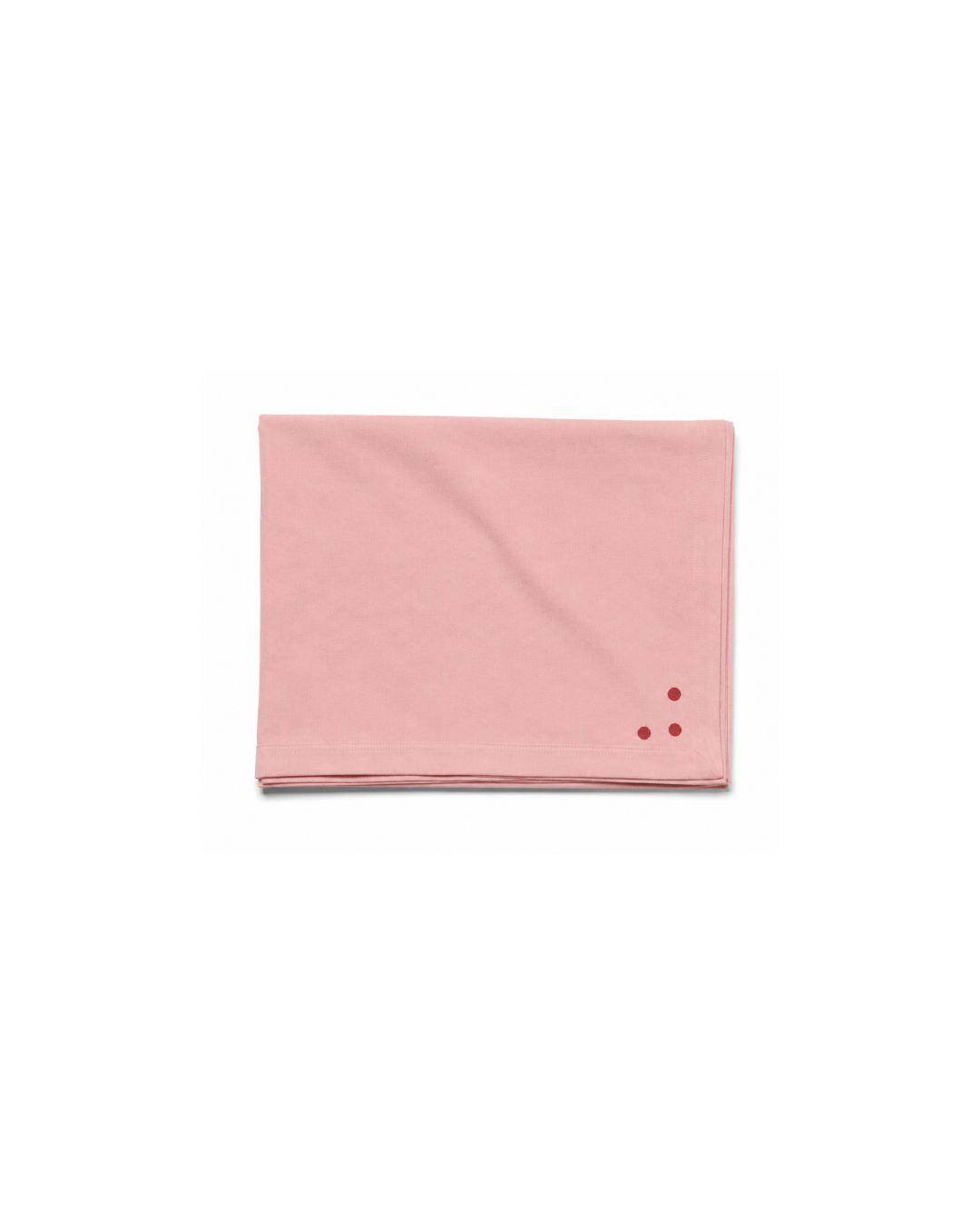 Pink Handcrafted Cotton Tablecloth with Dot Accents and Mitered Corners