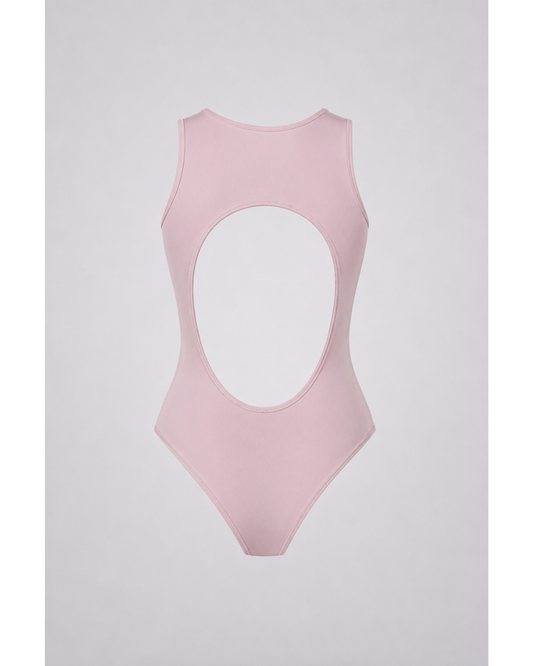 PINK HALTER BODYSUIT — Cutout Back