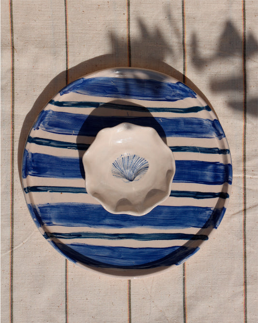 Striped handmade plate